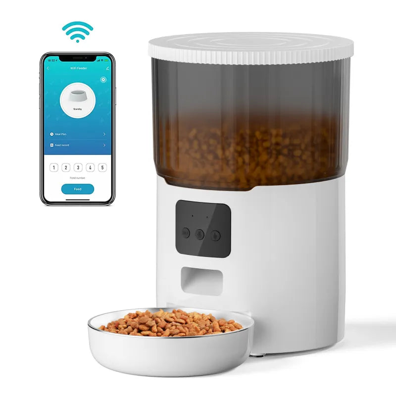 4L Smart Automatic Pet Feeder for Cat &Dogs - Wifi App Control & Fresh food Storage