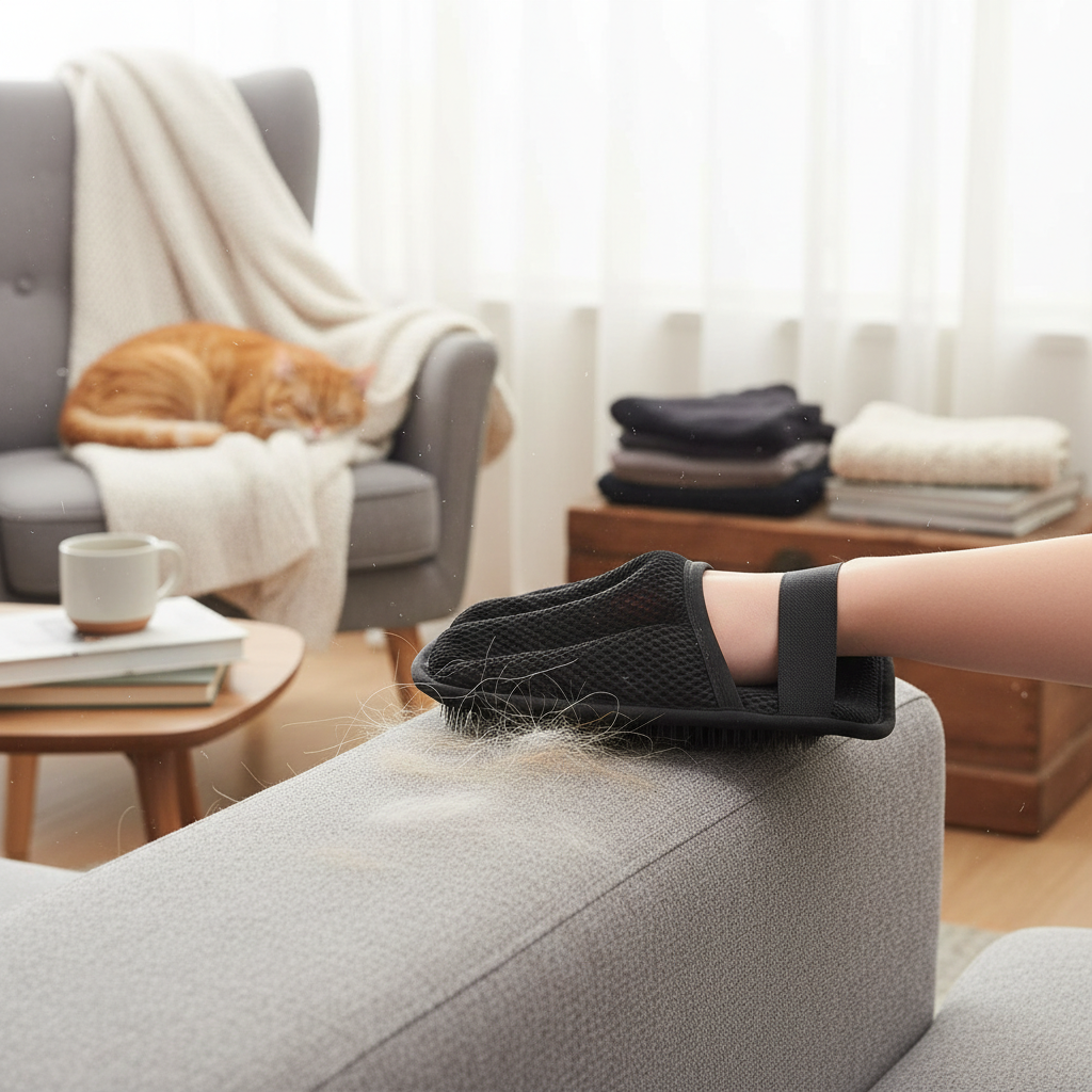 Electrostatic Pet Hair Removal Gloves – Easy Grooming Tool
