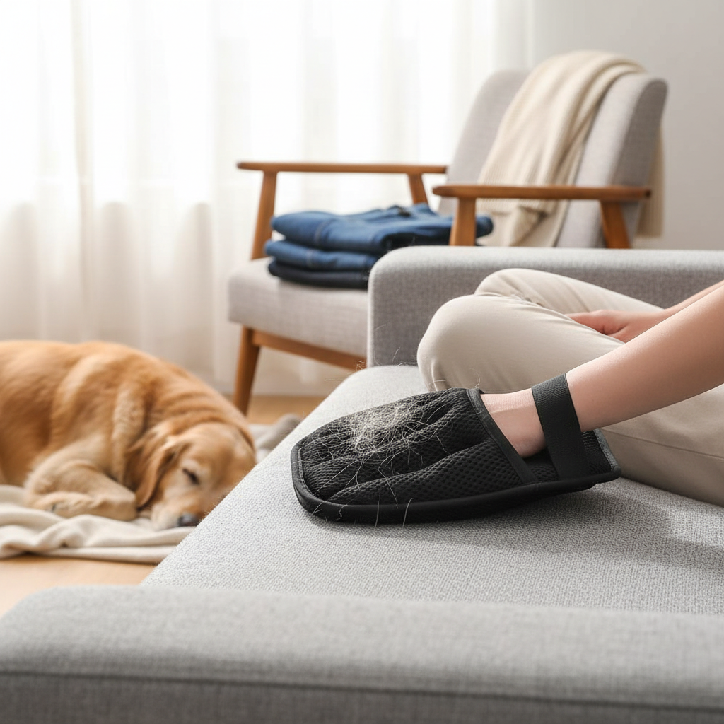 Electrostatic Pet Hair Removal Gloves – Easy Grooming Tool