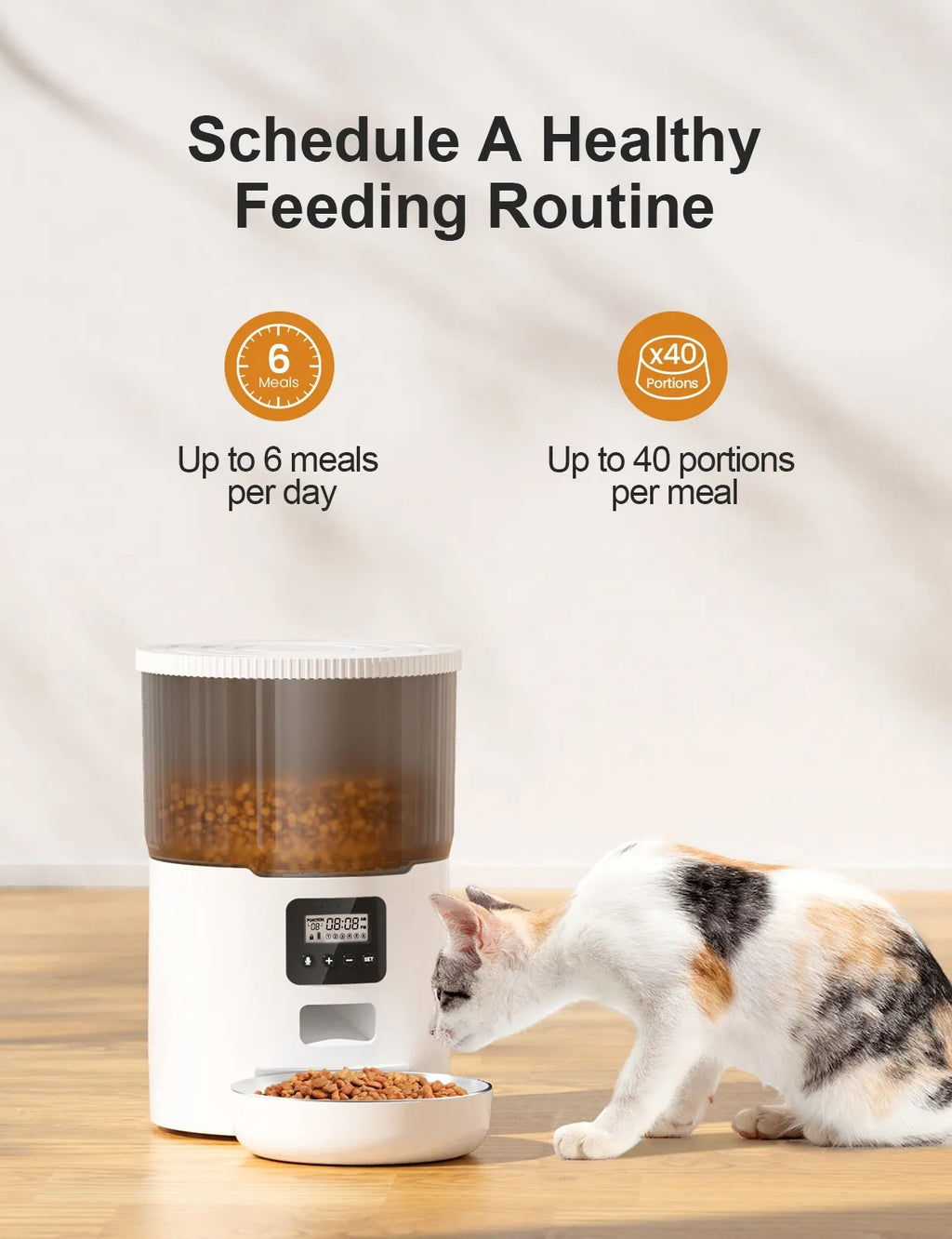 4L Smart Automatic Pet Feeder for Cat &Dogs - Wifi App Control & Fresh food Storage
