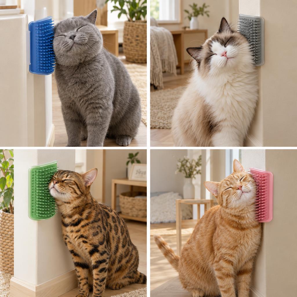 Kitty Corner Scratcher - Self Grooming & Massage Brush