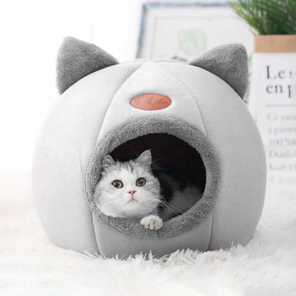 Cozy Winter Pet Bed – Warm Cave Nest for Cats & Small Dogs