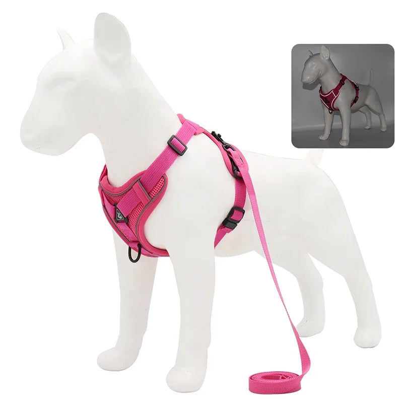 No-Pull Reflective Pet Harness & Leash Set – Adjustable for Small Dogs