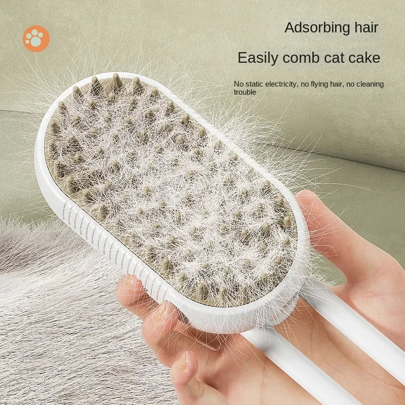 3in 1 Cat Steam Brush – Groom, Hydrate & Remove Shedding Fur