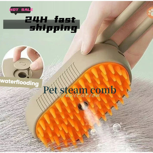 3in 1 Cat Steam Brush – Groom, Hydrate & Remove Shedding Fur