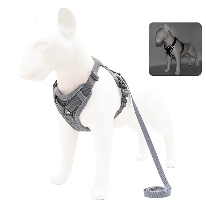 No-Pull Reflective Pet Harness & Leash Set – Adjustable for Small Dogs