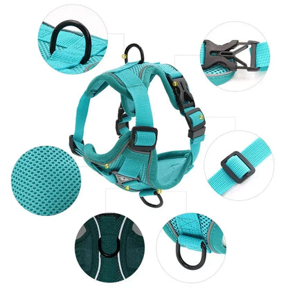 No-Pull Reflective Pet Harness & Leash Set – Adjustable for Small Dogs