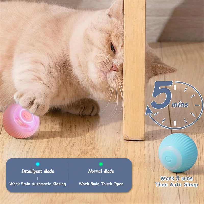 Smart Interactive Pet Ball – USB Rechargeable, Moving & Bouncing Toy