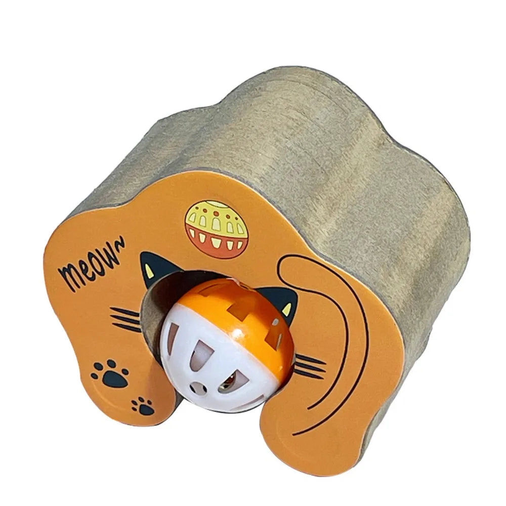 Interactive Cat Scratching Board with Bell Ball