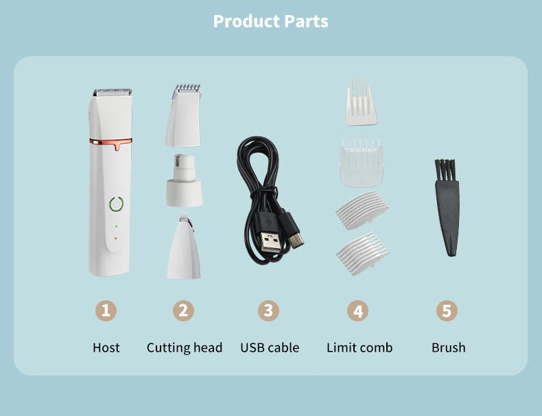 4-in-1 Electric Pet Grooming Kit | Trimmer, Clippers & Nail Grinder Pet